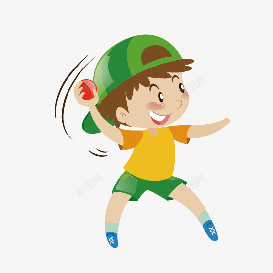 手绘卡通运动小男孩png免抠素材_新图网 https://ixintu.com 卡通手绘戴帽子玩球的男孩 卡通男孩 戴帽子的男孩 手绘男孩 玩球的男孩 运动男孩