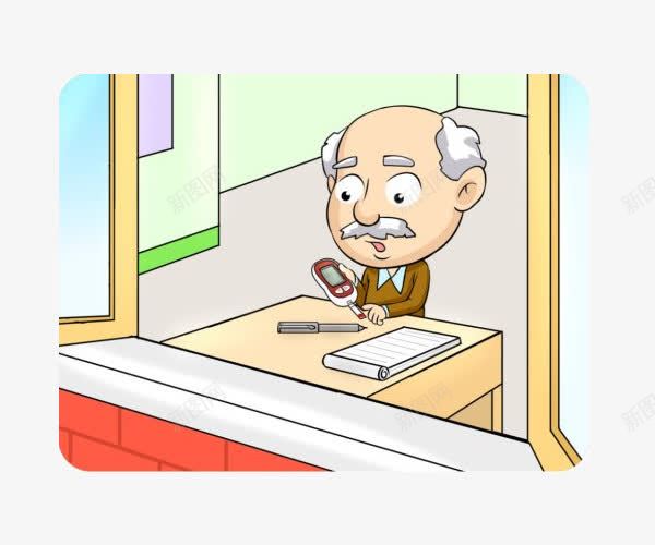 血糖测量卡通png免抠素材_新图网 https://ixintu.com 卡通 测量 老年人 血糖