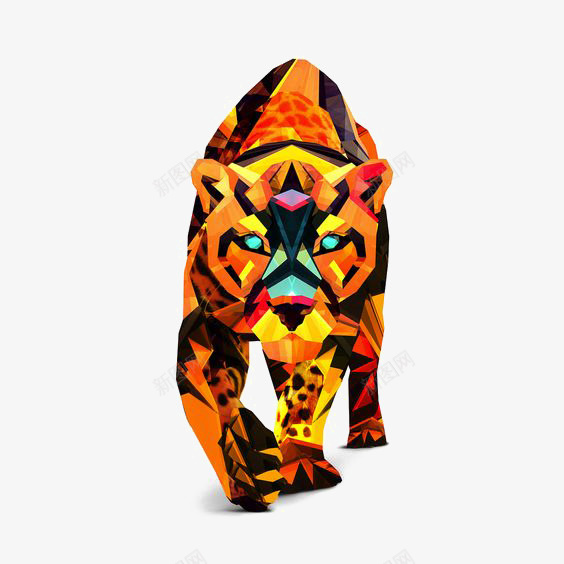 老虎png免抠素材_新图网 https://ixintu.com 几何图形老虎 创意老虎 动物 猛兽 猛虎