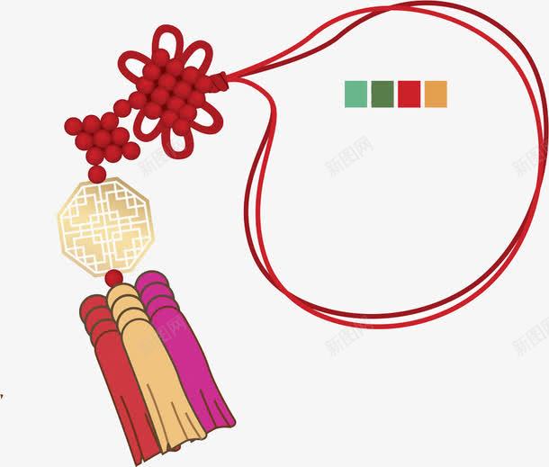 传统中国结png免抠素材_新图网 https://ixintu.com 流苏 红色 红色中国结 装饰 装饰品 长线条