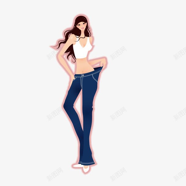 减肥健身卡通女孩矢量图ai免抠素材_新图网 https://ixintu.com 健身 减肥 卡通女孩 矢量素材 运动 矢量图