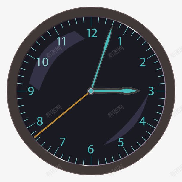 黑色表盘蓝色指针时刻表png免抠素材_新图网 https://ixintu.com 指针 时刻表 蓝色 表盘 黑色