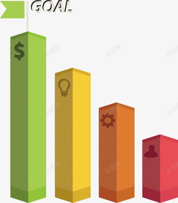 手绘立体柱状图图标png_新图网 https://ixintu.com 图标 手绘 柱状图 立体