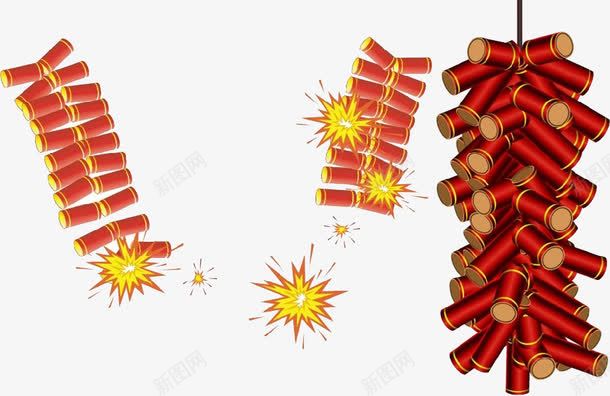 红色鞭炮新年png免抠素材_新图网 https://ixintu.com 新年 素材 红色 鞭炮