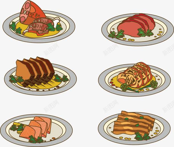 卡通荤菜肉类png免抠素材_新图网 https://ixintu.com 培根 荤菜 香菜 鸡腿