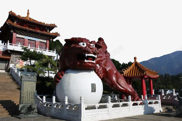 日月潭文武庙广场png免抠素材_新图网 https://ixintu.com 中华人民共和国省级行政区 中国台湾省 台湾 名胜古迹 地方景点 实物图 巨狮戏珠 摄影图 日月潭文武庙广场