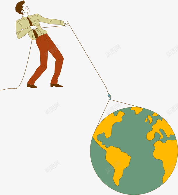 手绘拉球的男子矢量图ai免抠素材_新图网 https://ixintu.com 商务 手绘 拉球的男子 矢量图