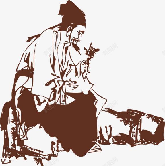 红色中国风人物插图png免抠素材_新图网 https://ixintu.com 人物 国风 插图 红色