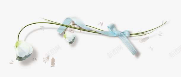 蓝色蝴蝶结花朵png免抠素材_新图网 https://ixintu.com 花朵 蓝色 蝴蝶结