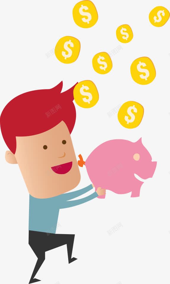金融商务人物png免抠素材_新图网 https://ixintu.com 卡通人物 吃金币 商务 商务人物 矢量人物 金币 金融商务