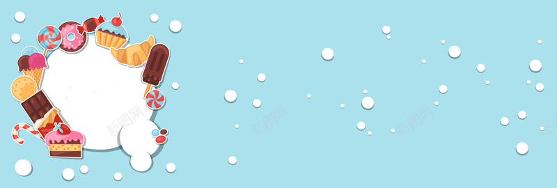 零食甜品卡通扁平蓝色背景psd设计背景_新图网 https://ixintu.com banner l 卡通 扁平 甜品 甜点 童趣 背景 蓝色 蛋糕 零食 面包