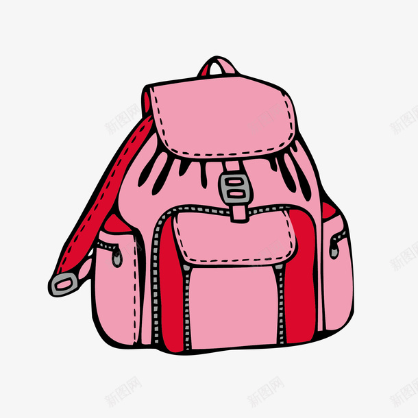 学生用女式粉红可爱小书包矢量图eps免抠素材_新图网 https://ixintu.com 书包 书童 可爱 学生 粉红 矢量图