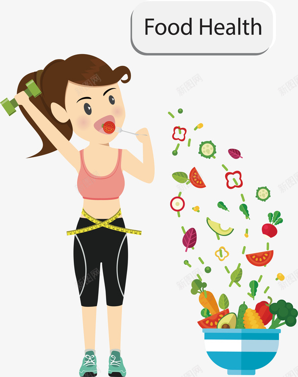 健康食物女孩矢量图ai免抠素材_新图网 https://ixintu.com png素材 健康 女孩 食物 矢量图