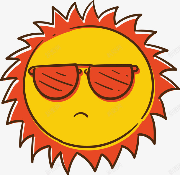 戴着墨镜的夏天太阳矢量图ai免抠素材_新图网 https://ixintu.com 卡通太阳 墨镜太阳 夏日太阳 火辣辣的太阳 炎热夏天 矢量png 矢量图