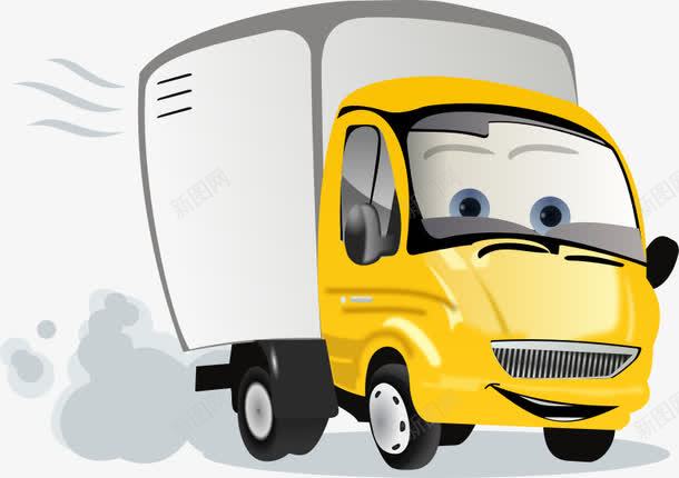 急刹车的货车psd免抠素材_新图网 https://ixintu.com 卡通货车 大车 货车 黄色车