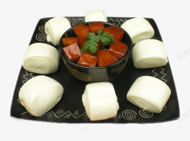 馒头加红烧肉png免抠素材_新图网 https://ixintu.com 红烧肉 菜品 装饰 馒头