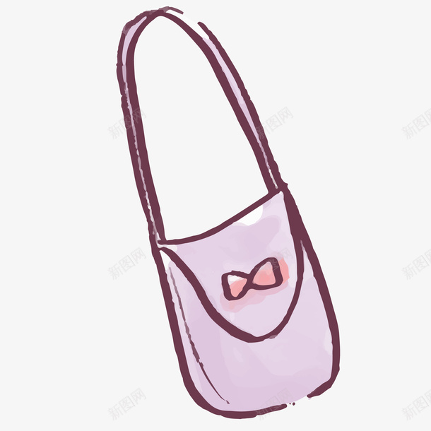 卡通紫色的手绘包矢量图ai免抠素材_新图网 https://ixintu.com 包 卡通 女包 彩绘 手绘 紫色 蝴蝶结 矢量图