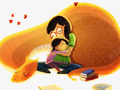母子情深png免抠素材_新图网 https://ixintu.com 儿童插画 卡通 卡通人物 卡通动物 可爱 插画 故事插画 母子