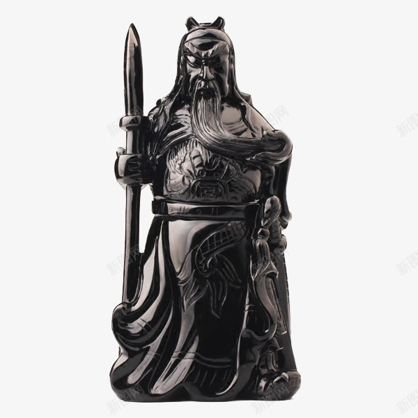 黑曜石关公神像png免抠素材_新图网 https://ixintu.com 关公神像 神像佛像 雕刻黑曜石像 黑曜石