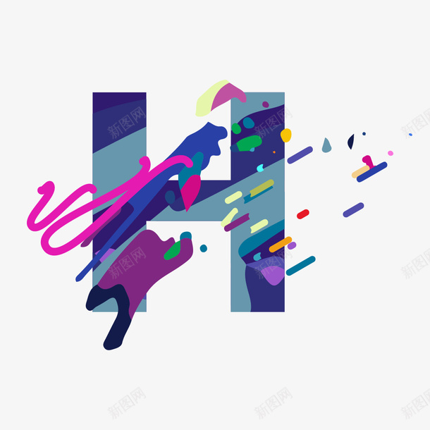 艺术彩色字母H矢量图ai免抠素材_新图网 https://ixintu.com H 字母 字母H 彩色 艺术字 艺术字母 设计字 设计字母 矢量图