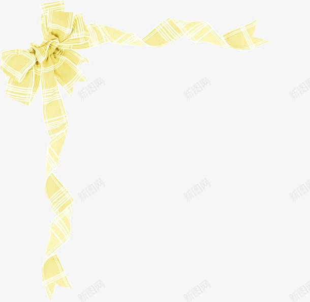 黄色蝴蝶结彩带png免抠素材_新图网 https://ixintu.com 彩带 蝴蝶结彩带 黄色彩带