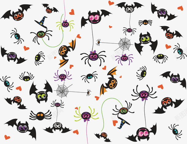 万圣节元素矢量图图标ai_新图网 https://ixintu.com 万圣节HALLOWEEN图标 矢量图