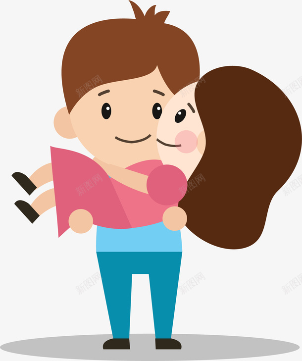 卡通人物矢量图ai免抠素材_新图网 https://ixintu.com 七夕 卡通 情人节 浪漫 爱情 矢量图