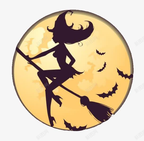 万圣节的女巫png免抠素材_新图网 https://ixintu.com 万圣节 女巫 骑扫帚
