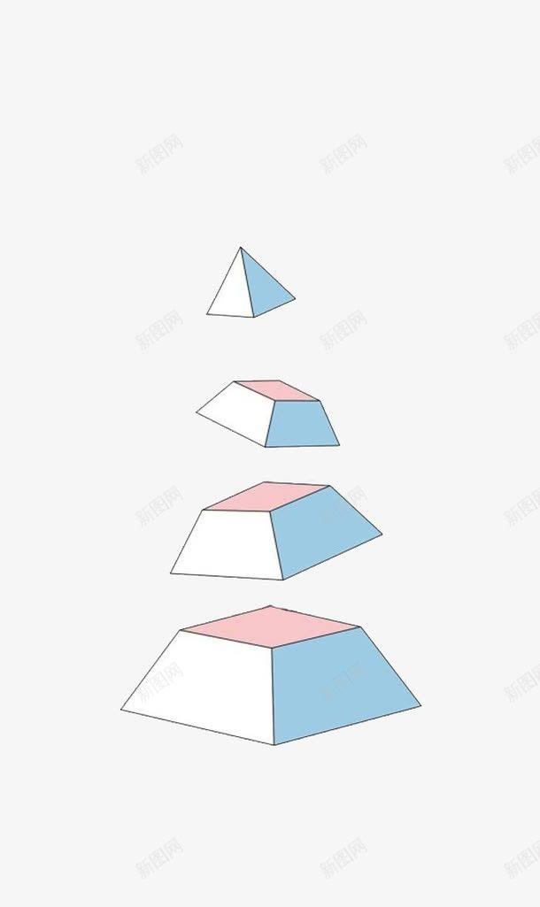 切割的立体三角形png免抠素材_新图网 https://ixintu.com 三角形 切割 立体 粉色 蓝色