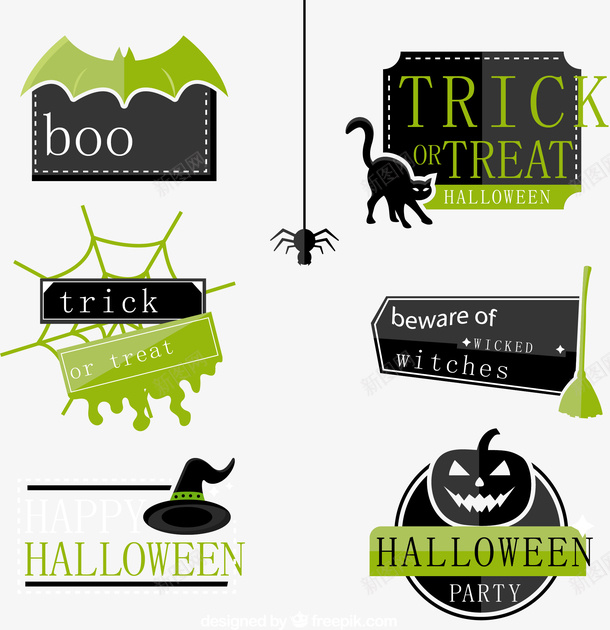 万圣节元素矢量图ai免抠素材_新图网 https://ixintu.com 万圣节HALLOWEEN标签 矢量图