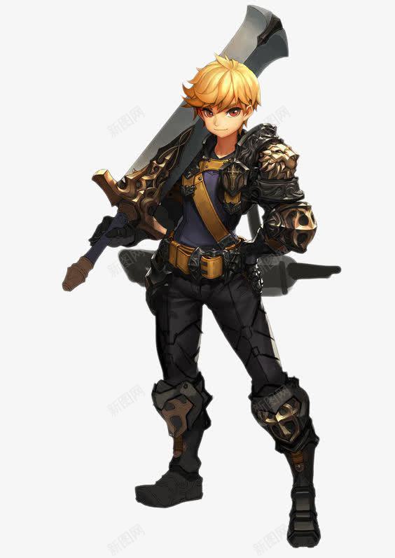大刀男战士png免抠素材_新图网 https://ixintu.com 卡通手绘 战士 黑色