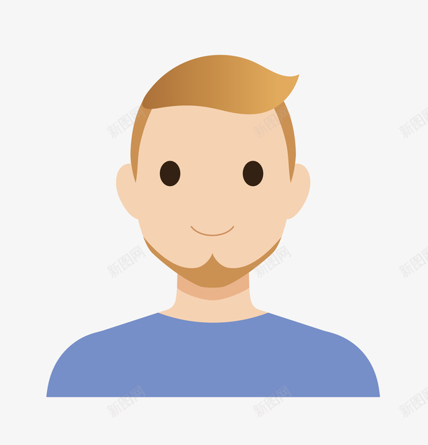 人物矢量图ai免抠素材_新图网 https://ixintu.com 发型很酷的男孩 有胡子的男生 矢量图