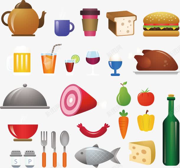 手绘面包饮料鱼酒png免抠素材_新图网 https://ixintu.com 失恋 手绘 面包