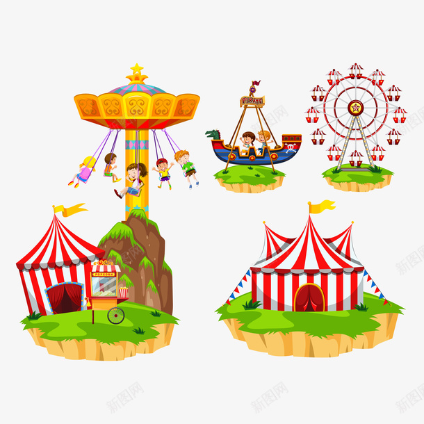 游乐园矢量图eps免抠素材_新图网 https://ixintu.com AI 免抠下载 游乐园 矢量图