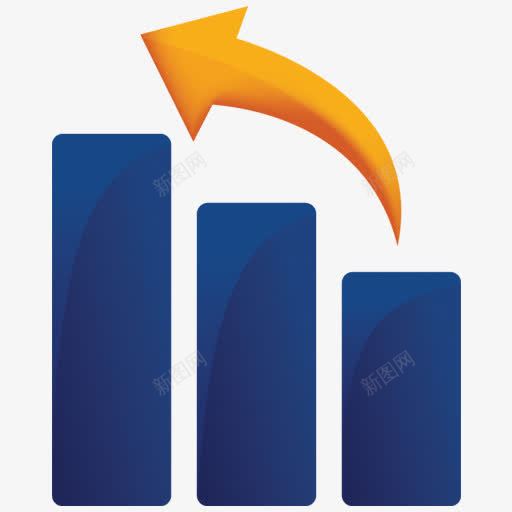 柱形图图标png_新图网 https://ixintu.com 上升 图表 柱图 箭头 统计 趋势 销量上升