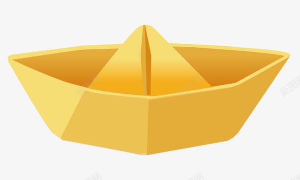 金色的纸船png免抠素材_新图网 https://ixintu.com 创意 手绘 拟物化 纸船 金色