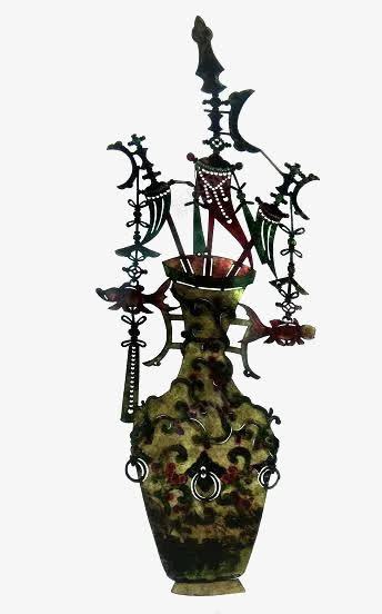 民间古典花瓶皮影png免抠素材_新图网 https://ixintu.com 中国皮影 兵器 器械 巧夺天工 戏曲 敷彩 皮影 精雕 花瓶 道具
