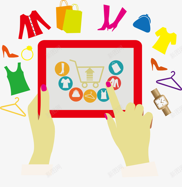 购物图标矢量图ai_新图网 https://ixintu.com 商务图表 平版电脑 海报 淘宝 购物车 矢量图