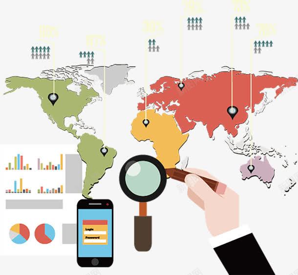 查找地图png免抠素材_新图网 https://ixintu.com 地图 手 手机 放大镜 查找地图