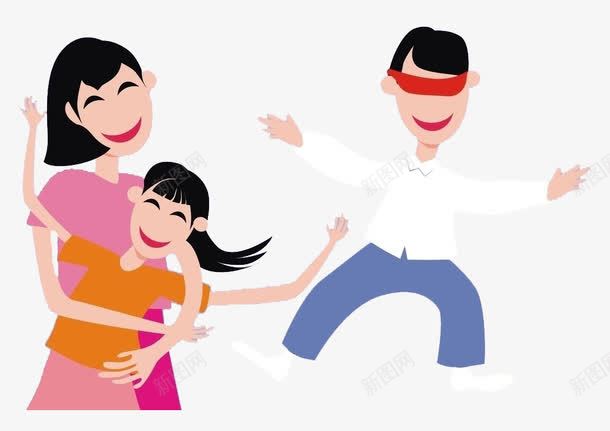 一家人捉迷藏插画png免抠素材_新图网 https://ixintu.com 一家人 三口之家 捉迷藏 游戏