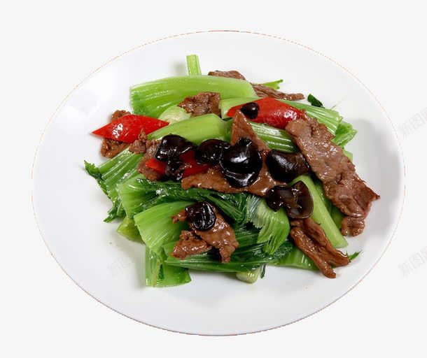 青菜炒肉png免抠素材_新图网 https://ixintu.com 炒肉 菜 青菜 食物