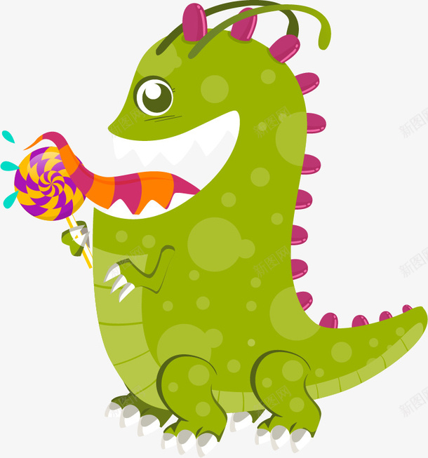 手绘吃糖的怪物矢量图ai免抠素材_新图网 https://ixintu.com 吃糖 怪物 手绘 矢量图 绿色 绿色妖怪
