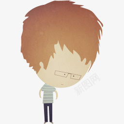 失意的男孩png免抠素材_新图网 https://ixintu.com 卡通人物 小男孩图片 手绘人物