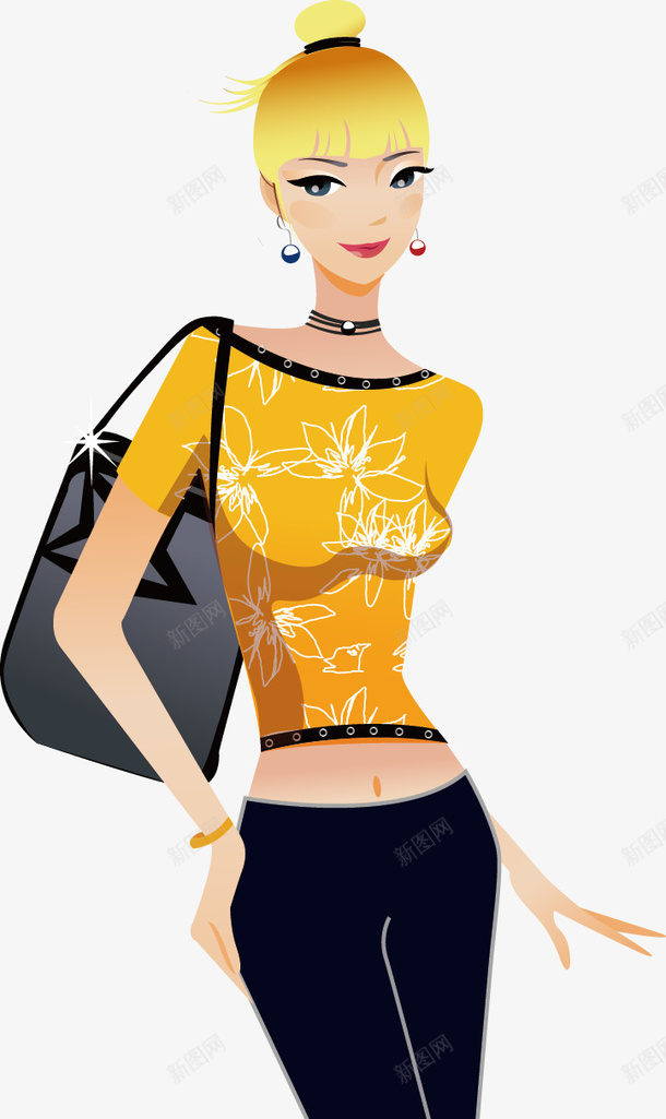 金发美女卡通时尚矢量图ai免抠素材_新图网 https://ixintu.com 矢量卡通 矢量美女 美女 美女卡通 金发 金发美女 矢量图