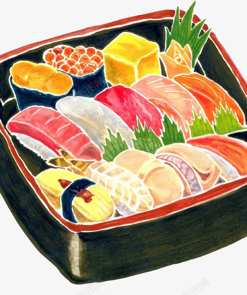 一盒生鱼片png免抠素材_新图网 https://ixintu.com 生鱼片 肉 食物 鱼籽