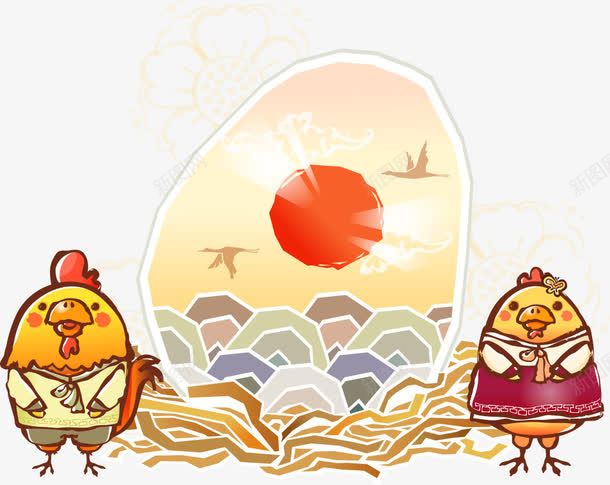 两只小鸡png免抠素材_新图网 https://ixintu.com 动物 动物插画 卡通动物 卡通小鸡 小鸡 生肖动物 矢量动物