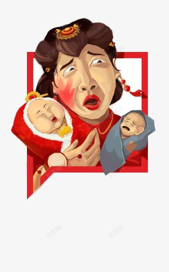 被打脸的新娘png免抠素材_新图网 https://ixintu.com 创意插画 打脸 挨巴掌 新娘 红手印 红色