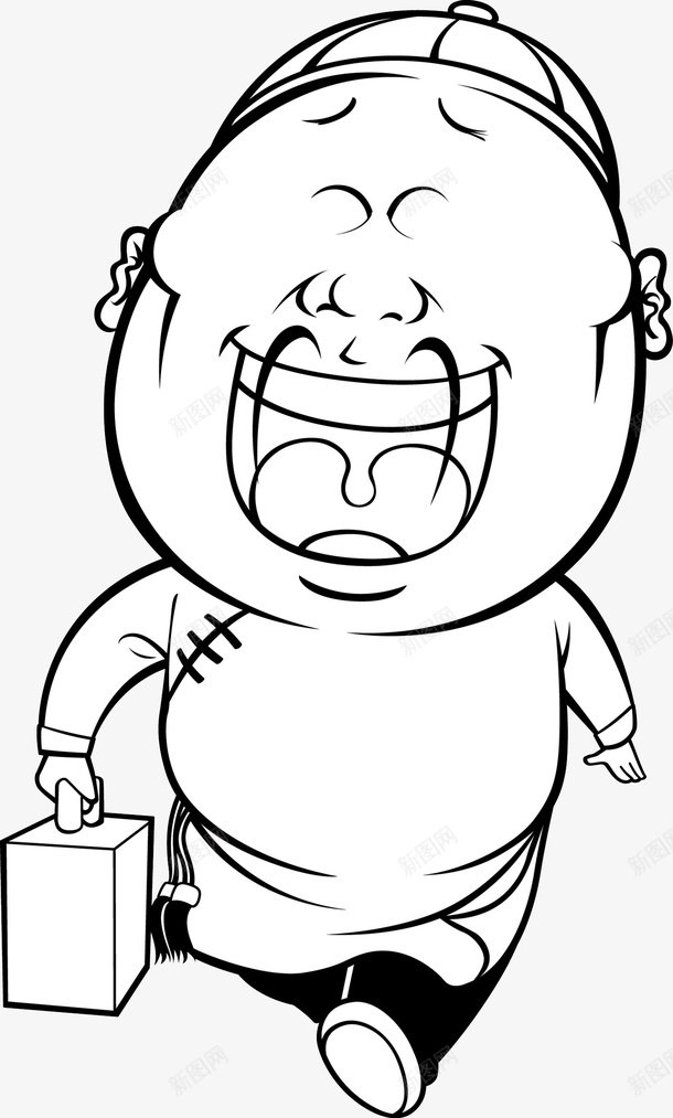 手绘大笑的古装人图标png_新图网 https://ixintu.com 创意 卡通 古装 地主 手绘 简笔 箱子 黑色