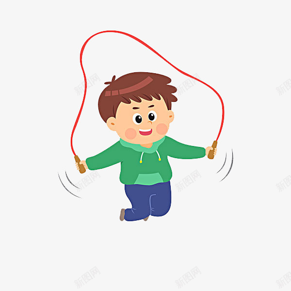 跳绳的男孩png免抠素材_新图网 https://ixintu.com 卡通 可爱的 小时候 小男孩 手绘 简笔 跳绳