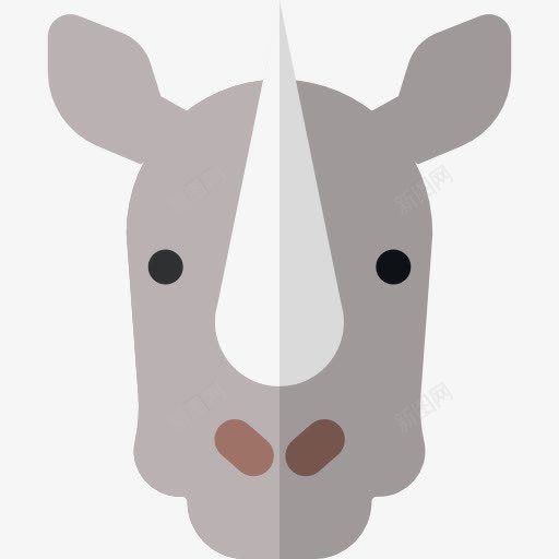 犀牛图标png_新图网 https://ixintu.com 动物 动物园 动物王国 哺乳动物 犀牛 犀牛正面 野生动物
